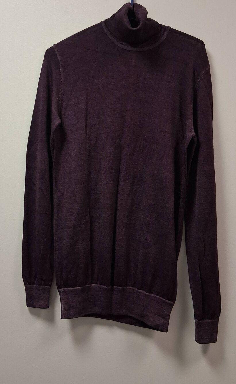 Diesel mens medium 100% merino wool sweater turtleneck purple